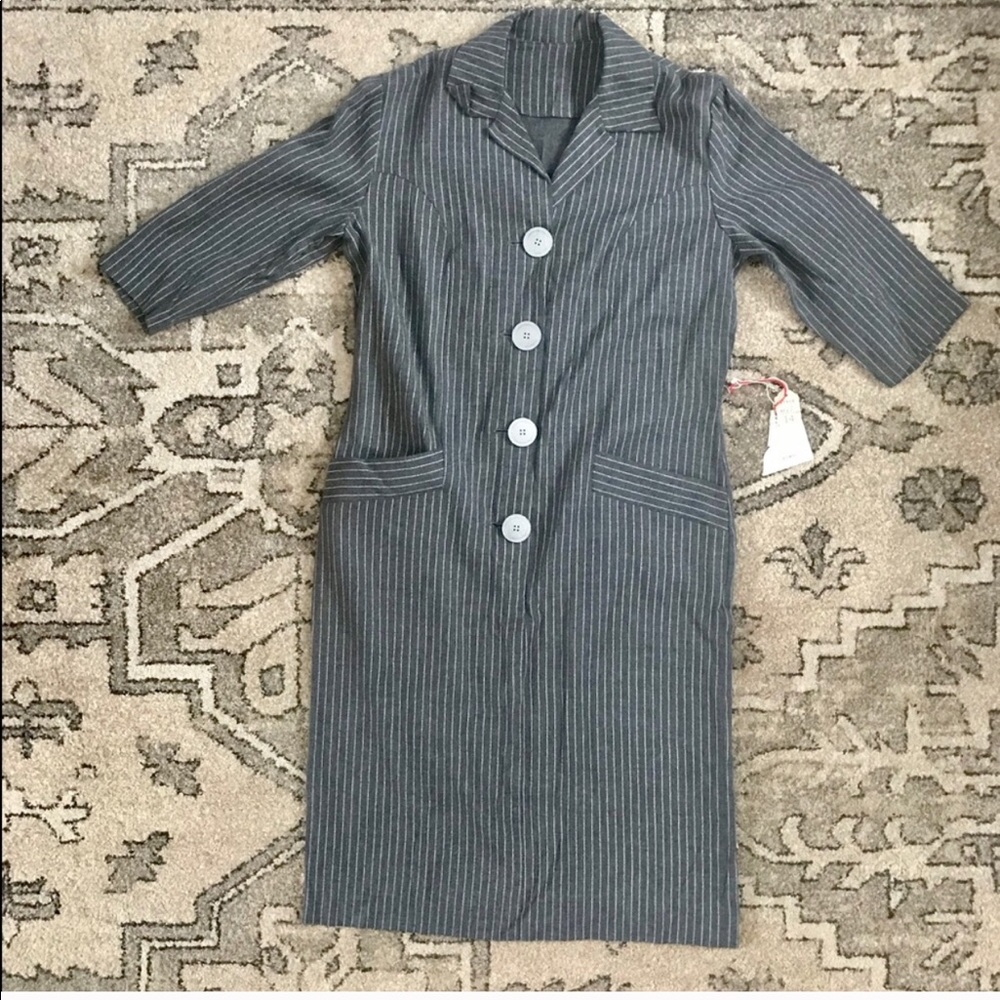 Vintage grey wabash stripe dress - Picture 9 of 9